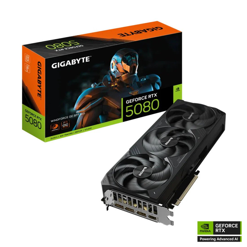 Gigabyte GeForce RTX™ 5080 WINDFORCE OC SFF 16GB GDDR7 Graphics Card - كرت الشاشة
